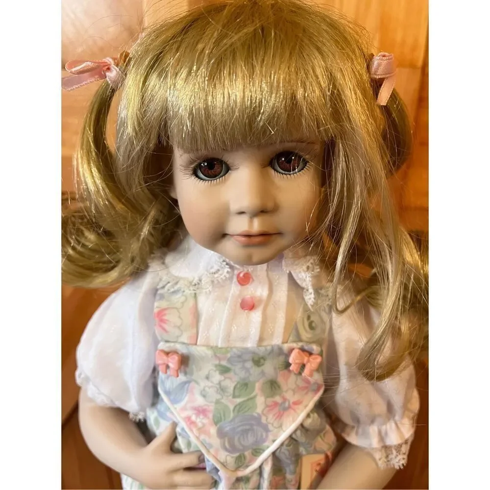 “Jennifer” Hamilton Collection Porcelain Dolls. Vintage. Little Girl And Dog (77